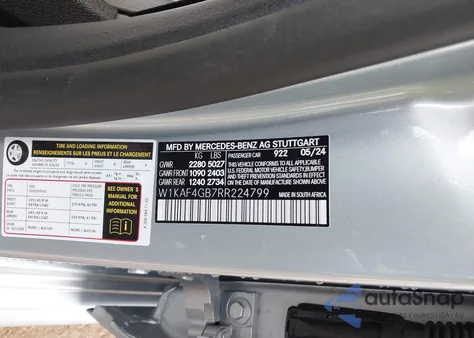 2024 Mercedes-Benz C 300 z USA, uszkodzony, nr VIN W1KAF4GB7RR224799